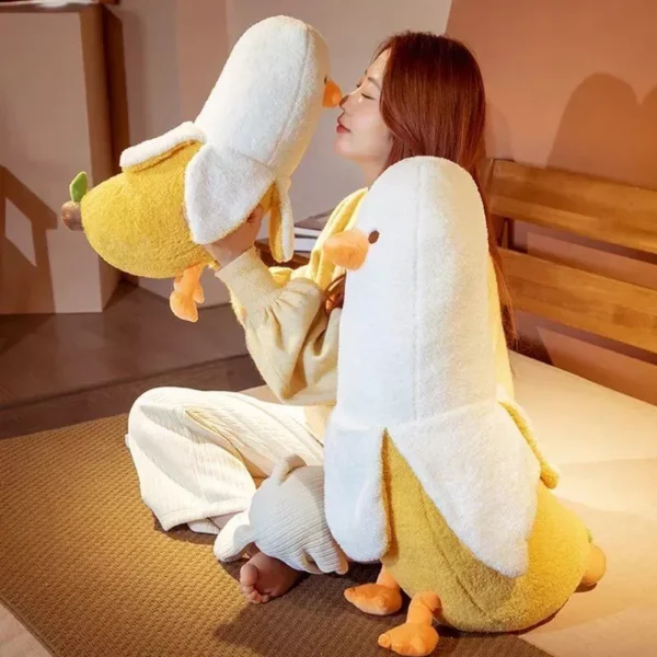 Adorable Cartoon Duck Banana Plush Pillow – Cute & Cuddly Room Decor