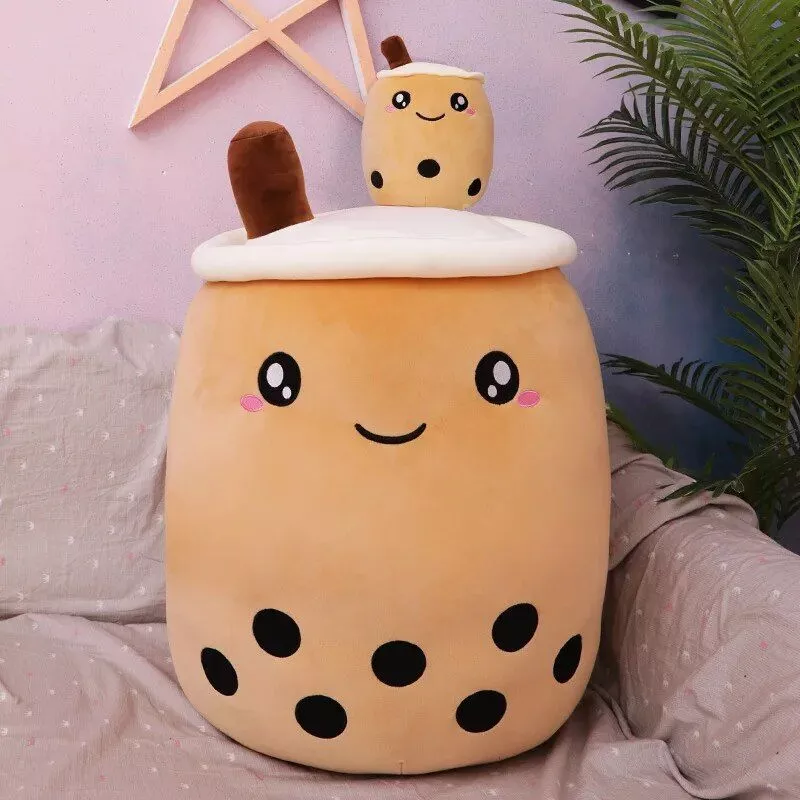 Bubble Tea Cup Plush Toy – Cute Fruit Milk Tea Design Stuffed Doll