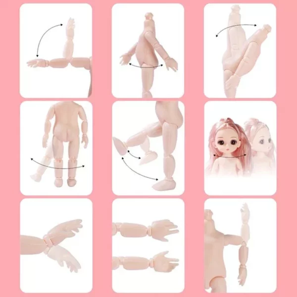 Charming Miniature Fashion Doll with Movable Joints – 17cm Playmate for Creative Fun