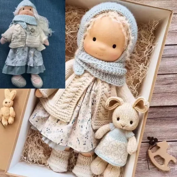 Handmade Soft Stuffed Waldorf Doll – Organic Cotton Comfort Toy for Children
