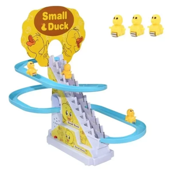 Rail Racing Track Electric Small Duck Climbing Stairs Toy