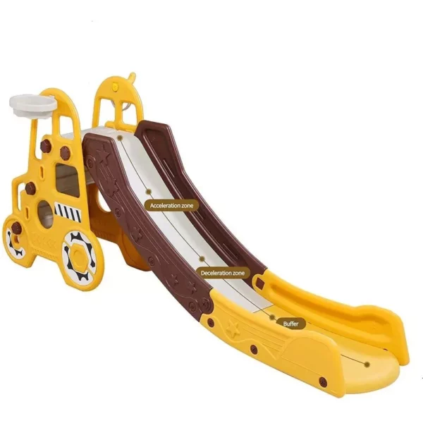 4-in-1 Kids Slide Toddler Climbing Toy with Basketball Hoop - Image 3