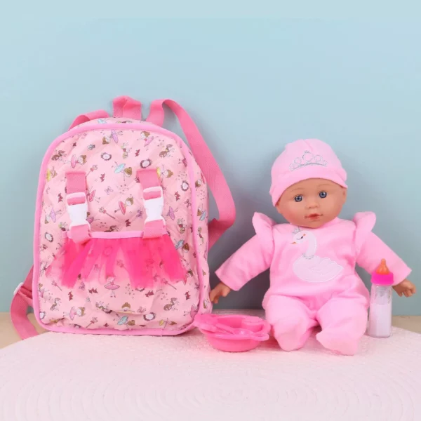 Realistic Reborn Baby Doll with Backpack Accessories – Soft Vinyl Lifelike Doll for Girls