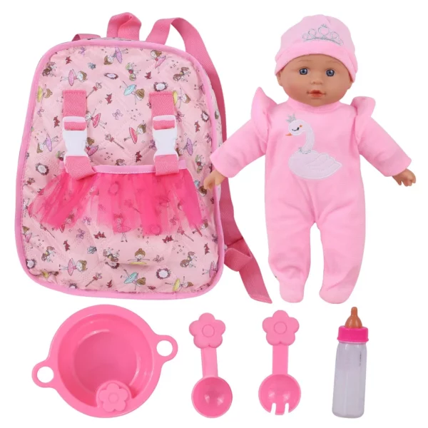 Realistic Reborn Baby Doll with Backpack Accessories – Soft Vinyl Lifelike Doll for Girls