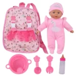 Realistic Reborn Baby Doll with Backpack Accessories - Soft Vinyl Lifelike Doll for Girls