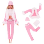 Stylish 4-Piece Doll Outfit Set: Fur Vest, Coat & Dresses - Perfect for 11.5" to 12" Fashion Dolls