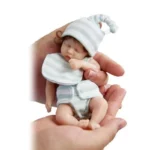 6-Inch Lifelike Silicone Newborn Boy Doll - Realistic 3D Skin Tone Baby Companion Toy