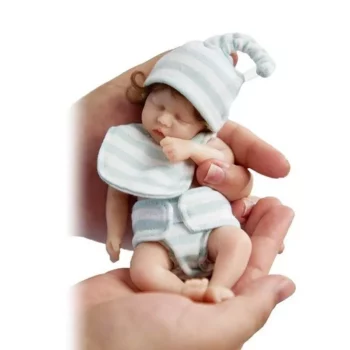 6-Inch Lifelike Silicone Newborn Boy Doll – Realistic 3D Skin Tone Baby Companion Toy