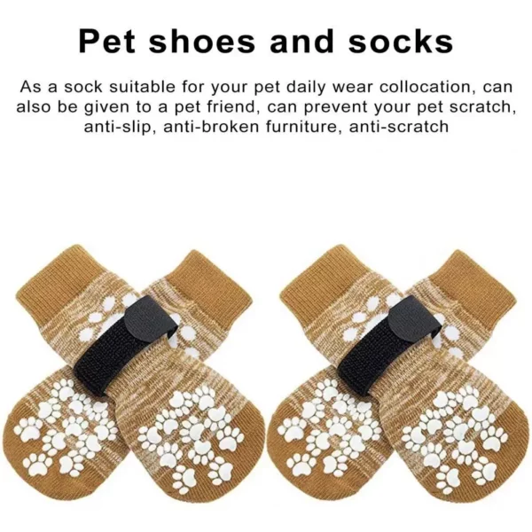 Premium Anti-Slip Waterproof Dog Socks with Adjustable Straps
