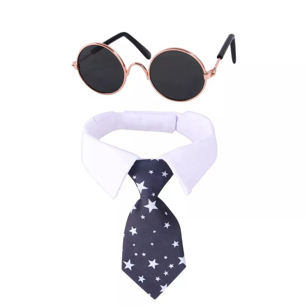 Pet Costume Set Tie & Sunglasses