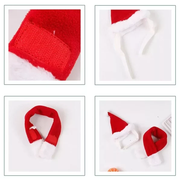 Velvet Christmas Santa Hat & Scarf Set for Pets