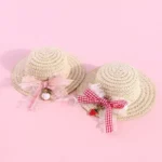 Adjustable Floral Straw Sunhat for Pets