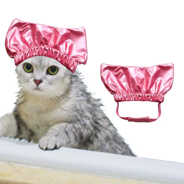 Waterproof Pet Shower Cap with Adjustable Strap for Dogs & Cats