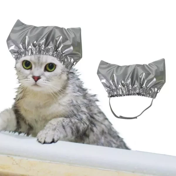 Waterproof Pet Shower Cap with Adjustable Strap for Dogs & Cats