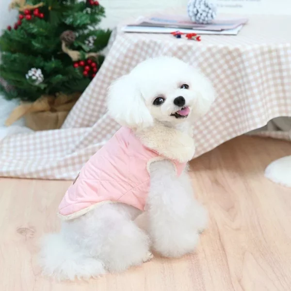 Chic Warm Winter Pet Jacket with Fur Collar for Small Dogs and Cats - Image 7