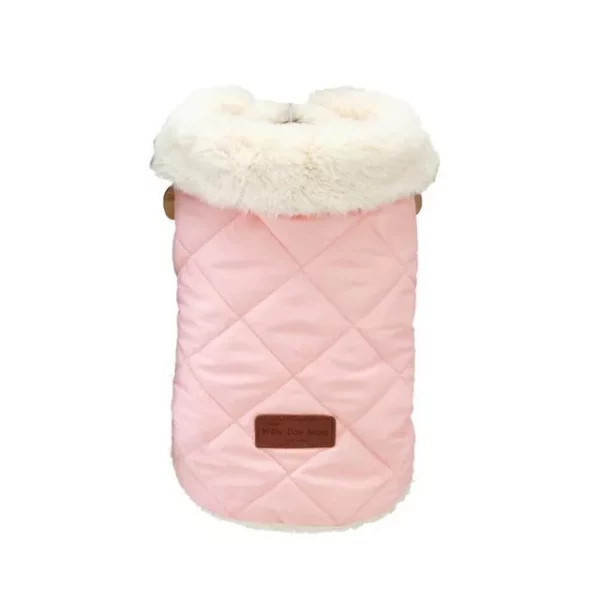 Chic Warm Winter Pet Jacket with Fur Collar for Small Dogs and Cats - Image 3