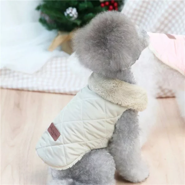 Chic Warm Winter Pet Jacket with Fur Collar for Small Dogs and Cats