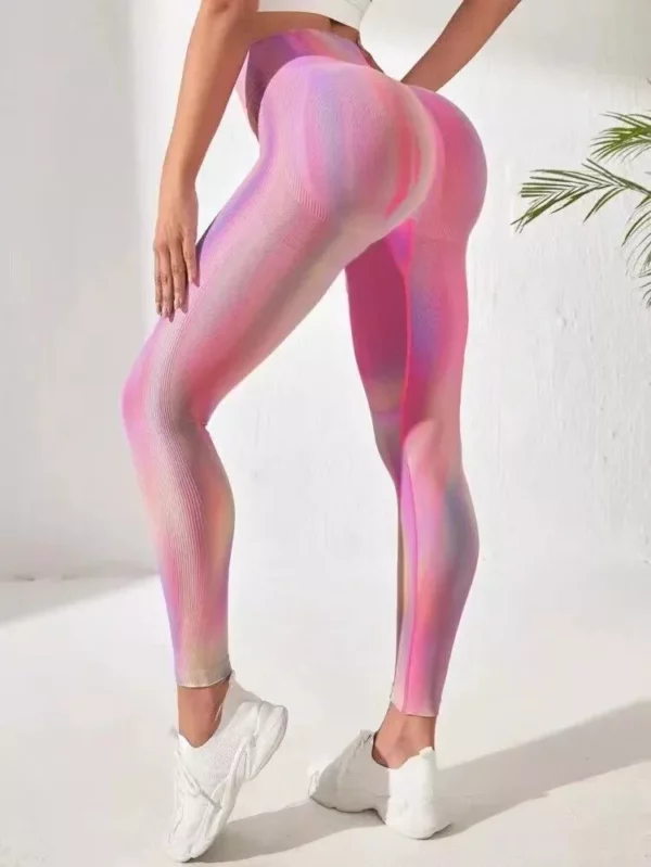 High-Waisted Aurora Gradient Yoga Leggings - Image 7