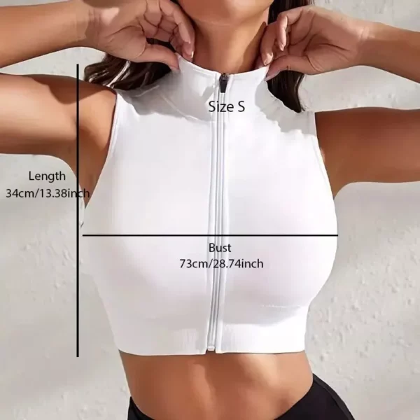 Women’s Breathable Nylon Yoga Fitness Set with 2 Zipper Vest Tops