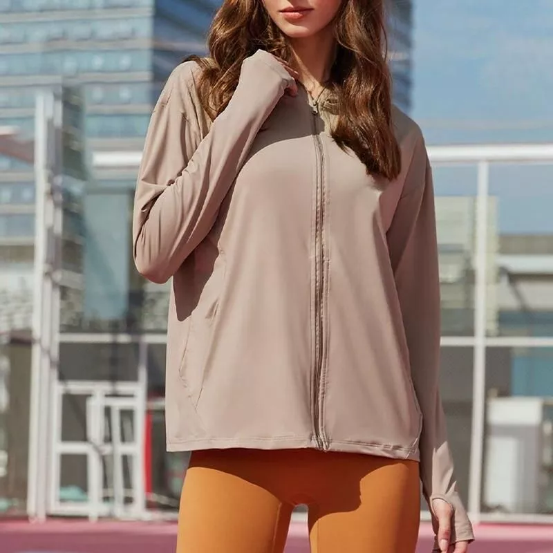 Versatile Long Sleeve Hooded Sport Top for Women