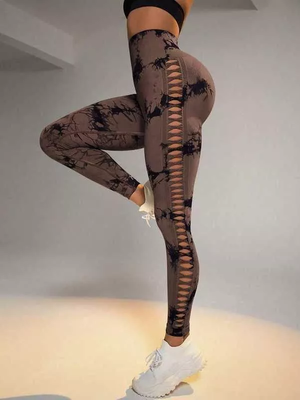 High-Waisted Tie-Dye Yoga Leggings