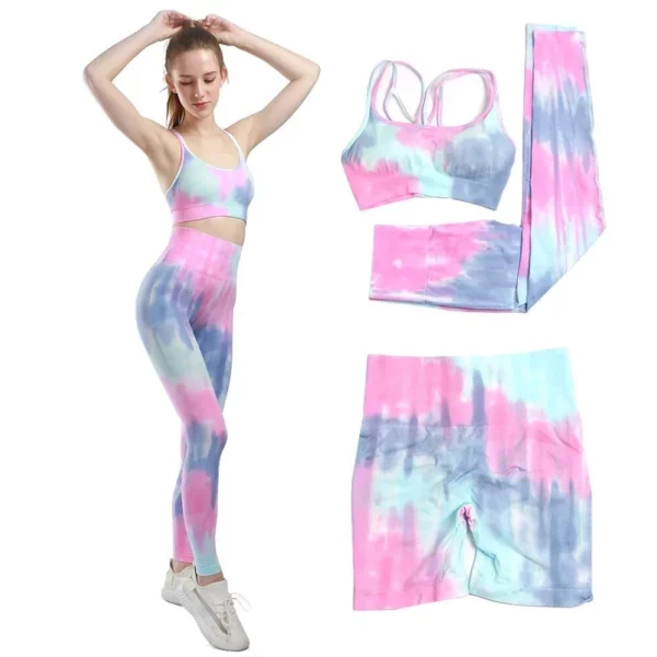 Tie-Dye Seamless Yoga & Gym Two-Piece Set for Women - Image 2