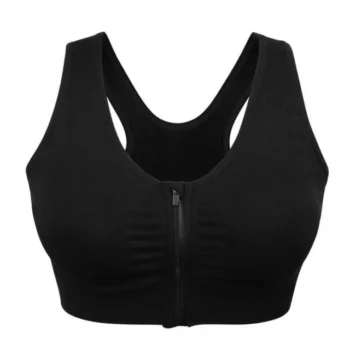 Zip-Front Breathable Sports Bra for Active Women