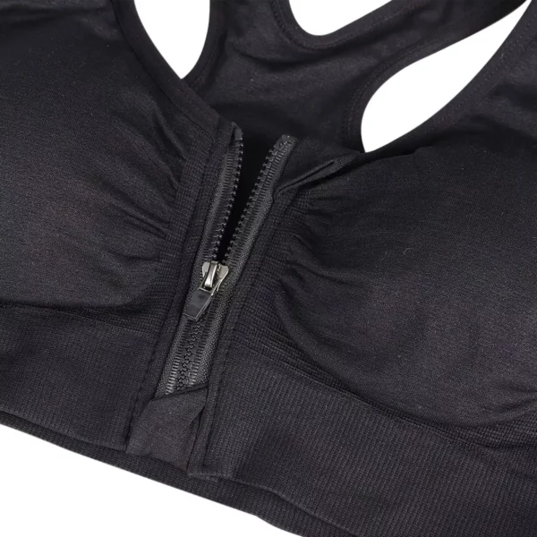 Zip-Front Breathable Sports Bra for Active Women - Image 4