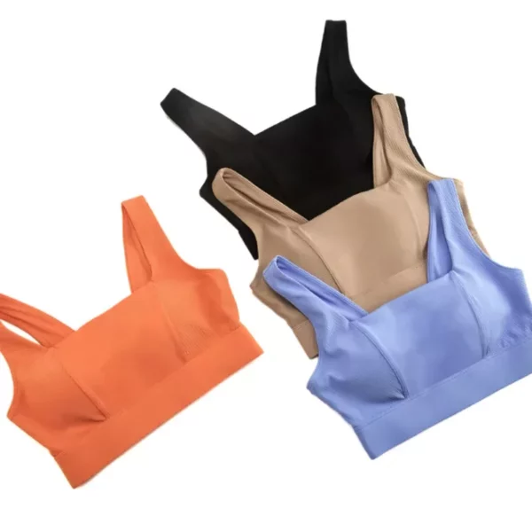 Breathable Nylon Gym & Yoga Bra with Fixed Chest Pads