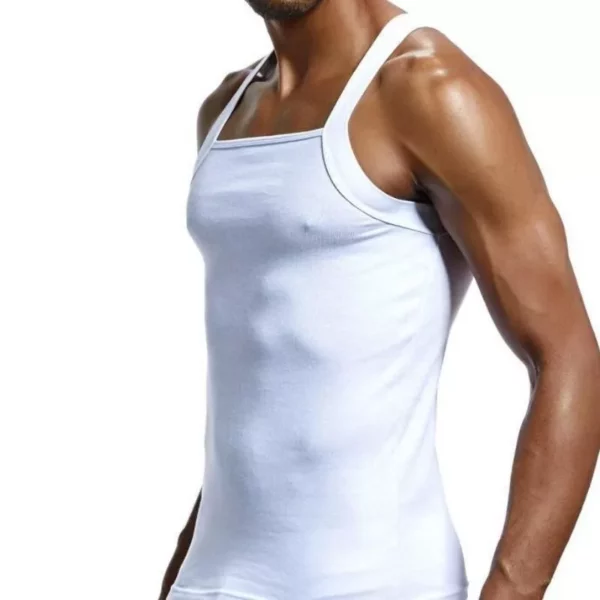 Men's Square-Cut Cotton Ribbed Tank Tops - Image 3