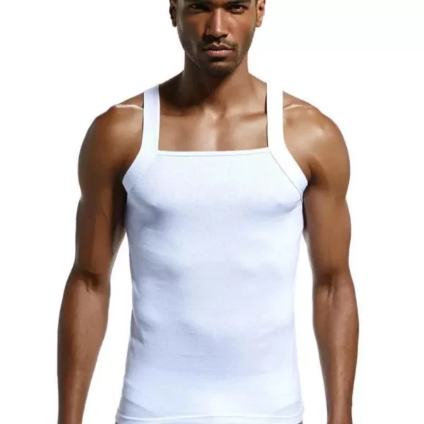 Men’s Square-Cut Cotton Ribbed Tank Tops