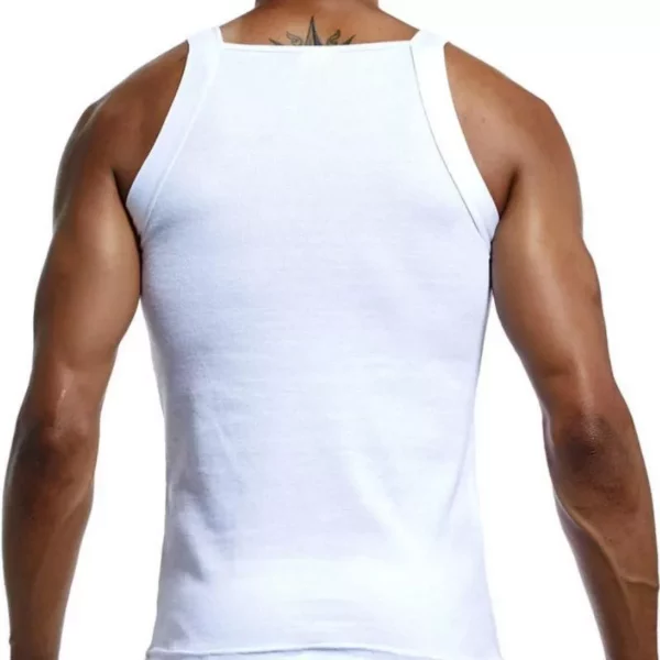 Men's Square-Cut Cotton Ribbed Tank Tops - Image 4