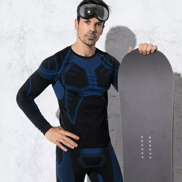 Men’s Performance Ski Thermal Underwear Set: Quick Dry, Compression Sportswear