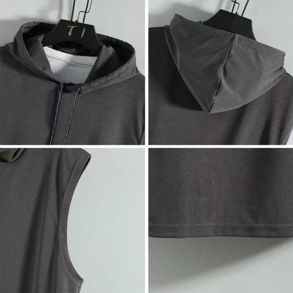 Men's Sleeveless Hooded Gym & Casual Tank Top - Image 6