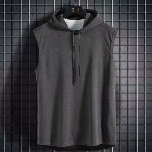 Men's Sleeveless Hooded Gym & Casual Tank Top - Image 5