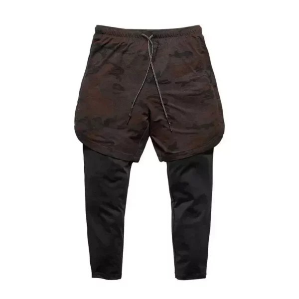 Men's 2-in-1 Quick Dry Running Shorts with Camouflage Bodybuilding Leggings - Image 7