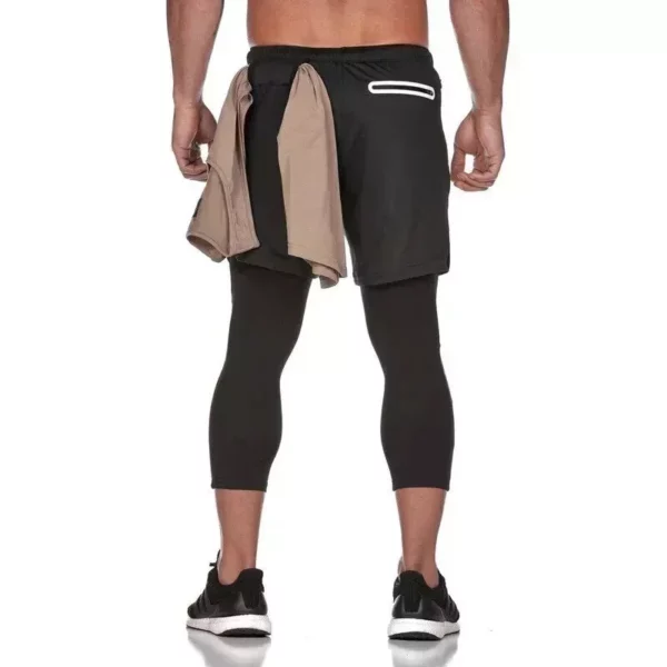 Men's 2-in-1 Quick Dry Running Shorts with Camouflage Bodybuilding Leggings - Image 3