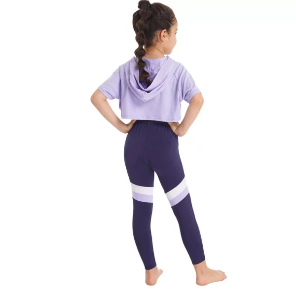 Girls’ Sporty Hooded Crop Top and Pants Set – Casual, Dance & Sportswear