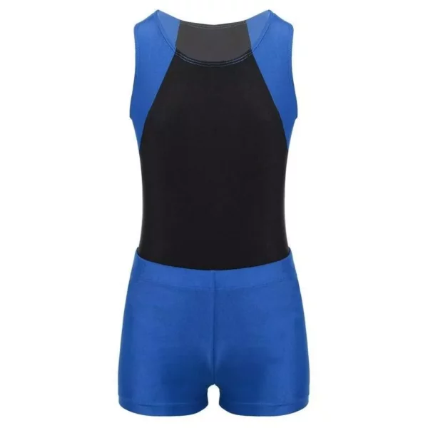 Boys Gymnastics Sleeveless Bodysuit & Shorts Set – Quick-Dry, Stretchy, Active Training Gear