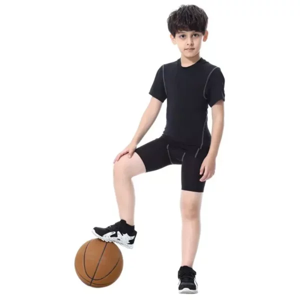 Kids Quick-Dry Sports Shorts: Breathable & Compression Fit for Active Boys