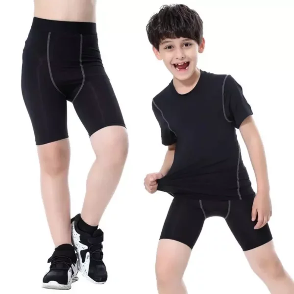 Kids Quick-Dry Sports Shorts: Breathable & Compression Fit for Active Boys - Image 3