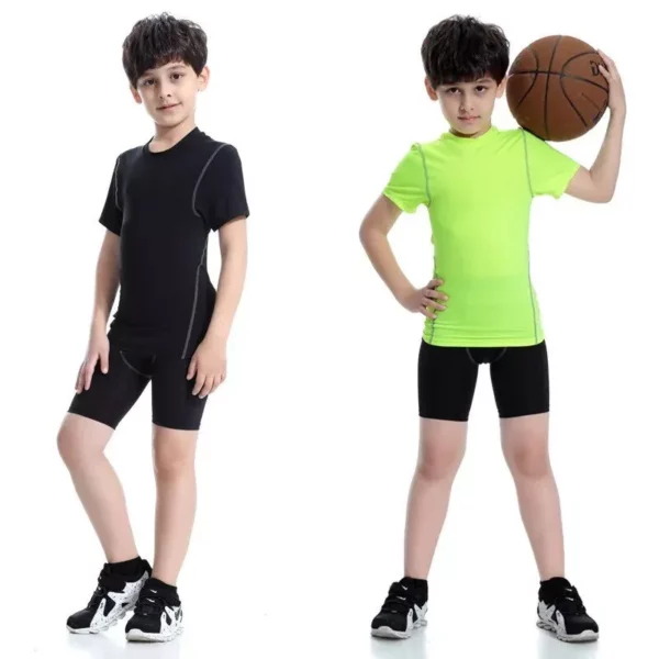 Quick-Dry Compression Sport T-Shirt for Kids – Unisex, Breathable, & Customizable
