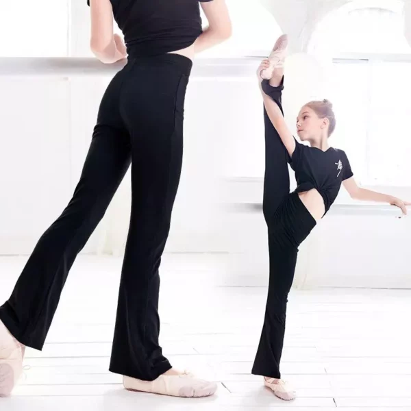 Kids’ Versatile Flare Yoga & Dance Pants – High Waist, Comfort Fit