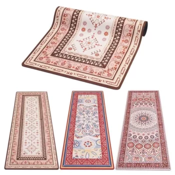 Ultra-Thin Vintage Ethnic Print Yoga Mat – 1MM Foldable Natural Rubber & Suede Mat