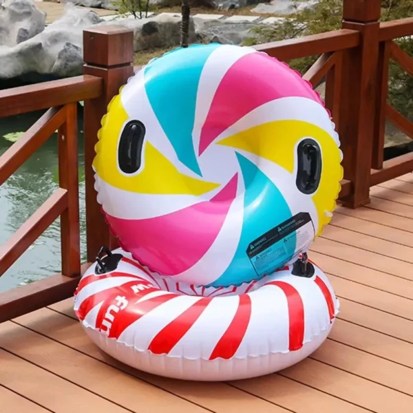 Heavy-Duty Inflatable Snow Tube with Cold-Resistant Snowflake Design