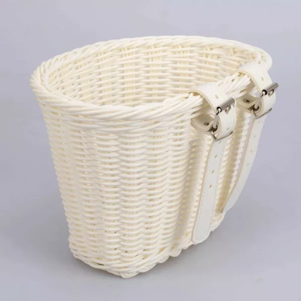 Handwoven PE Rattan Bicycle Basket - Image 7