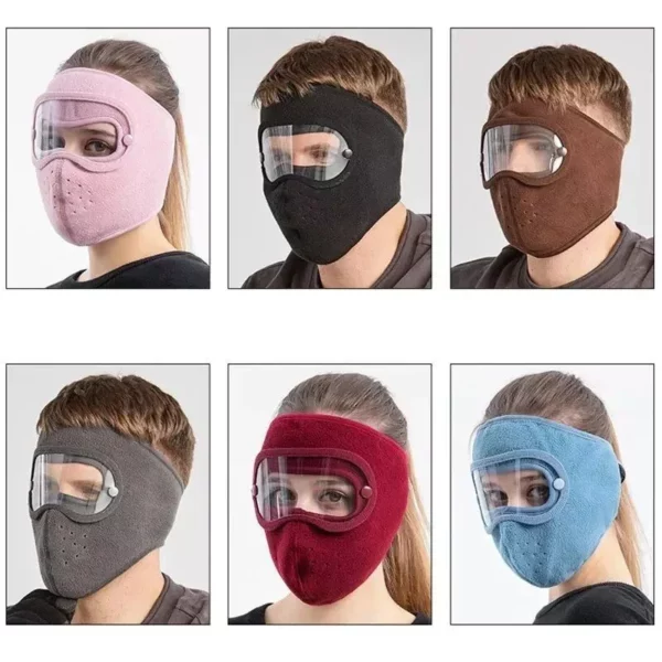 Windproof Winter Cycling Face Mask with Eye Protection and Breathable Fabric