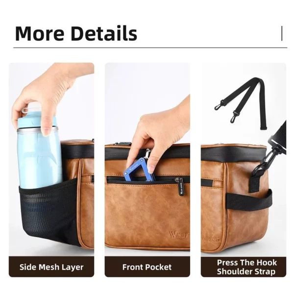 Waterproof Bicycle Handlebar Bag with Touch Screen Phone Pouch