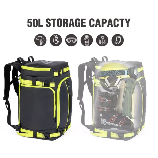 Ultimate 50L Waterproof Ski Backpack for Gear & Clothes Storage - Image 5