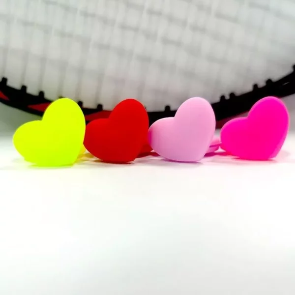 Heart-Shaped Silicone Tennis Racket Vibration Dampener – Shock Absorber for Enhanced Play